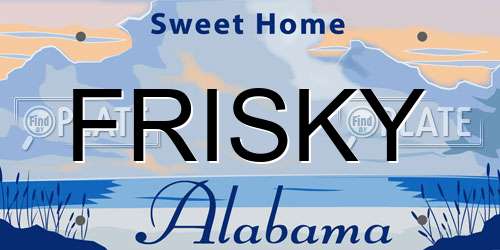 FRISKY Alabama License Plate