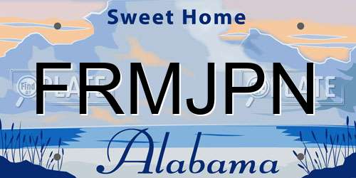 FRMJPN Alabama License Plate