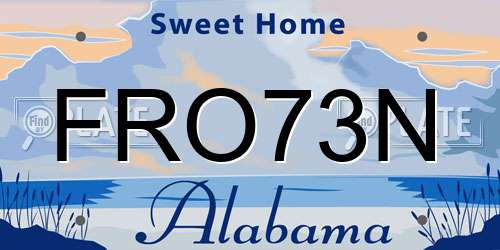 FRO73N Alabama License Plate