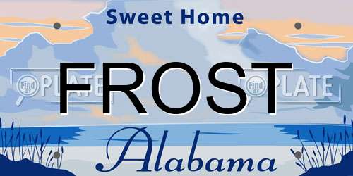FROST Alabama License Plate
