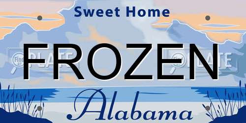 FROZEN Alabama License Plate