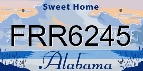 FRR6245 Alabama License Plate