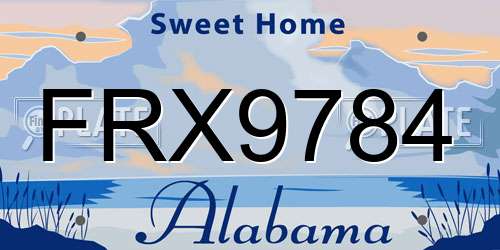 FRX9784 Alabama License Plate