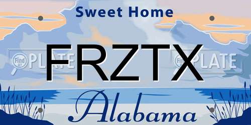 FRZTX Alabama License Plate