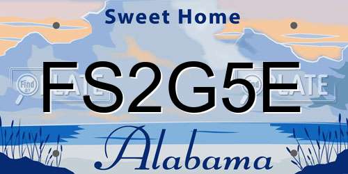 FS2G5E Alabama License Plate
