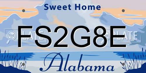 FS2G8E Alabama License Plate