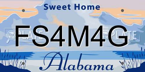 FS4M4G Alabama License Plate