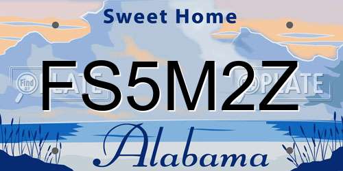 FS5M2Z Alabama License Plate
