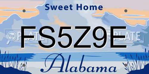 FS5Z9E Alabama License Plate
