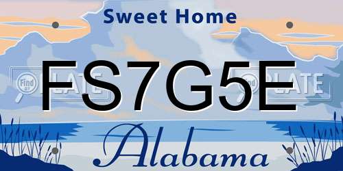 FS7G5E Alabama License Plate
