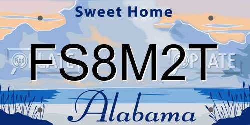 FS8M2T Alabama License Plate