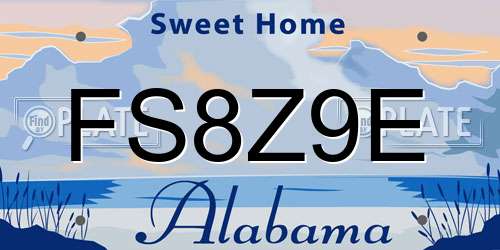 FS8Z9E Alabama License Plate