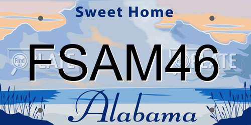FSAM46 Alabama License Plate