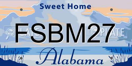 FSBM27 Alabama License Plate