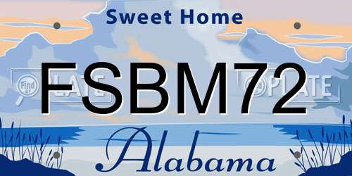 FSBM72 Alabama License Plate