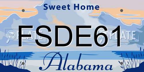FSDE61 Alabama License Plate