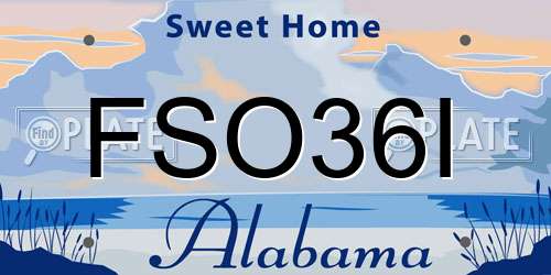 FSO36I Alabama License Plate