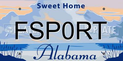 FSP0RT Alabama License Plate