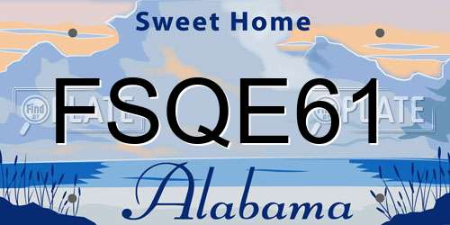 FSQE61 Alabama License Plate