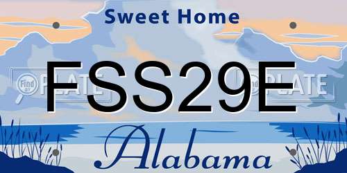 FSS29E Alabama License Plate