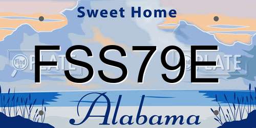 FSS79E Alabama License Plate