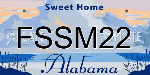 FSSM22 Alabama License Plate