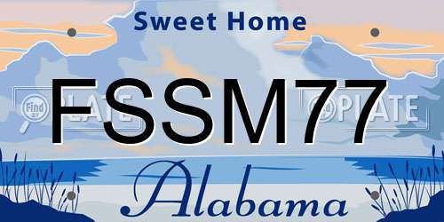 FSSM77 Alabama License Plate