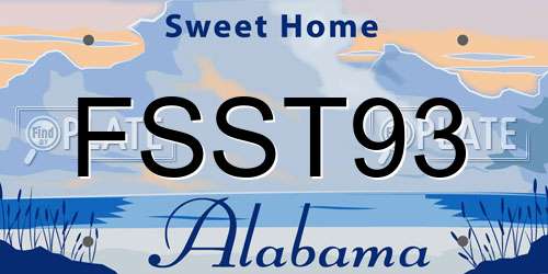 FSST93 Alabama License Plate