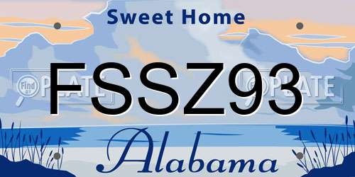 FSSZ93 Alabama License Plate