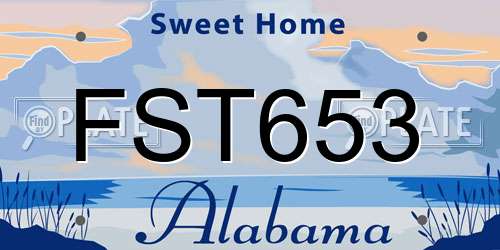 FST653 Alabama License Plate
