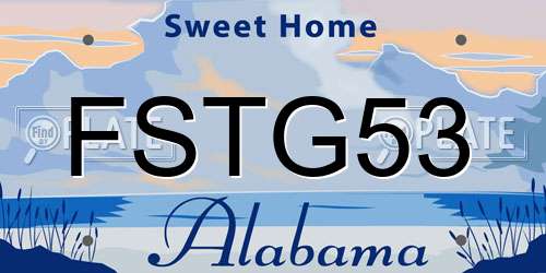FSTG53 Alabama License Plate
