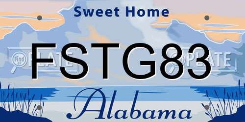 FSTG83 Alabama License Plate