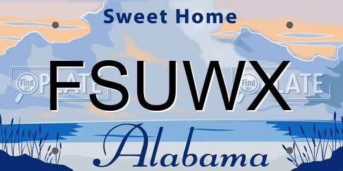 FSUWX Alabama License Plate