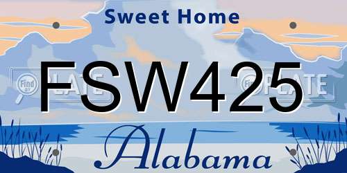 FSW425 Alabama License Plate