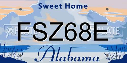 FSZ68E Alabama License Plate