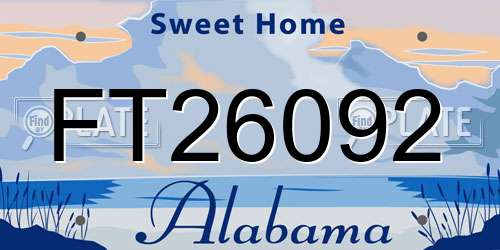 FT26092 Alabama License Plate