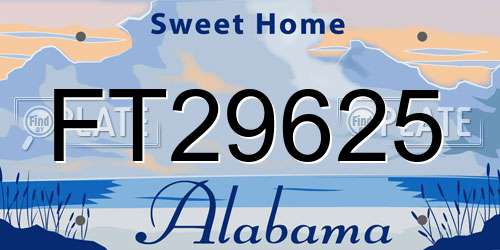 FT29625 Alabama License Plate