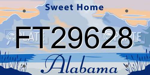 FT29628 Alabama License Plate
