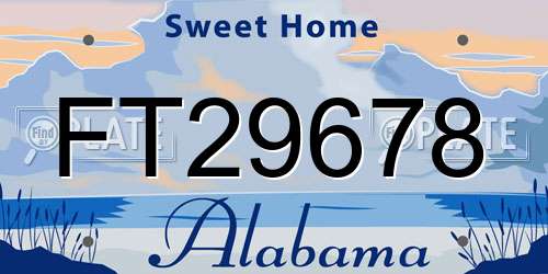 FT29678 Alabama License Plate