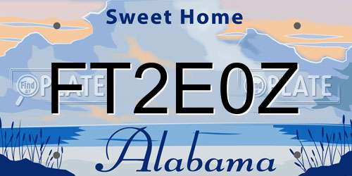 FT2E0Z Alabama License Plate
