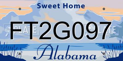 FT2G097 Alabama License Plate