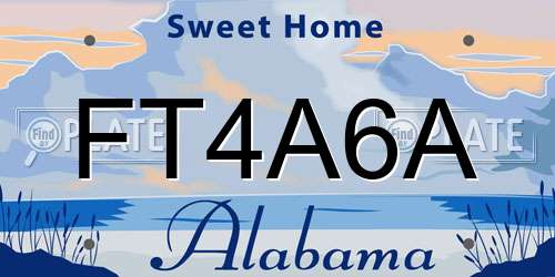 FT4A6A Alabama License Plate