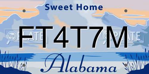 FT4T7M Alabama License Plate
