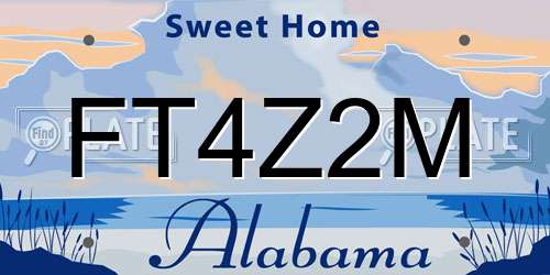FT4Z2M Alabama License Plate