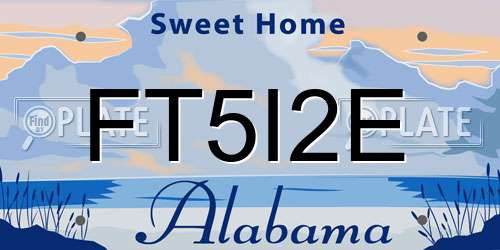 FT5I2E Alabama License Plate