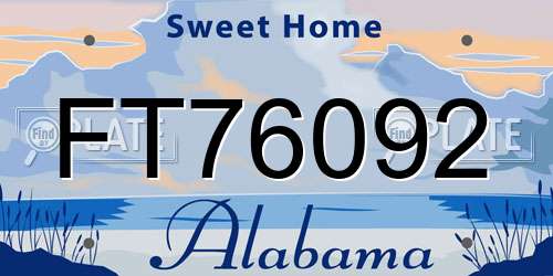 FT76092 Alabama License Plate