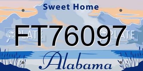 FT76097 Alabama License Plate