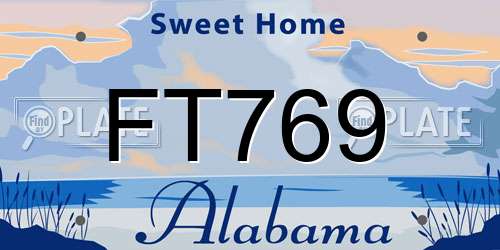FT769 Alabama License Plate