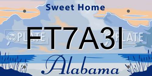 FT7A3I Alabama License Plate