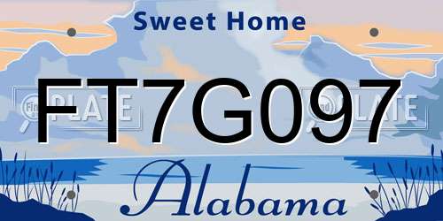 FT7G097 Alabama License Plate